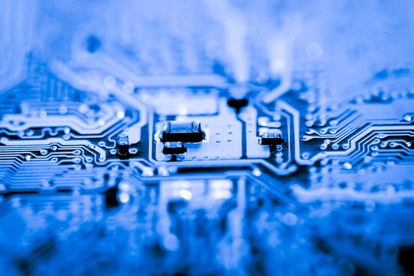 Abstract, close up of Circuits Electronic on Mainboard Technology computer background (logic board, cpu motherboard, Main board, system board, mobo ) — стоковое фото