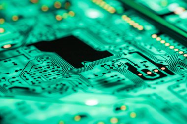 Abstract, elektronik devreler Mainboard teknoloji bilgisayar arka plan üzerine kapatalım. (mantık kurulu, cpu anakart, ana masa, sistem kartına, mobo)