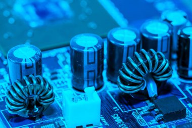 Abstract, elektronik devreler Mainboard teknoloji bilgisayar arka plan üzerine kapatalım. (mantık kurulu, cpu anakart, ana masa, sistem kartına, mobo)