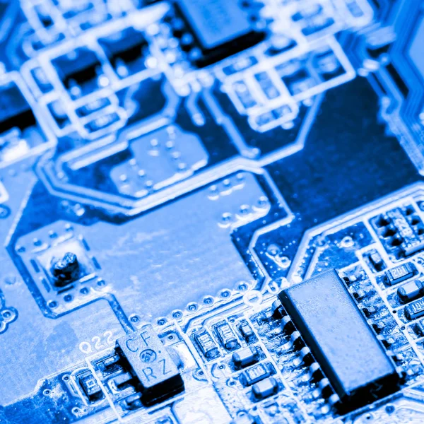 Abstract, elektronik devreler Mainboard teknoloji bilgisayar arka plan üzerine kapatalım. (mantık kurulu, cpu anakart, ana masa, sistem kartına, mobo) — Stok fotoğraf