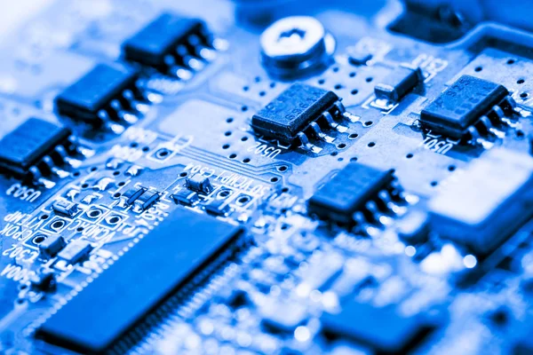 Abstract, elektronik devreler Mainboard teknoloji bilgisayar arka plan üzerine kapatalım. (mantık kurulu, cpu anakart, ana masa, sistem kartına, mobo) — Stok fotoğraf