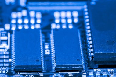 Abstract, elektronik devreler Mainboard teknoloji bilgisayar arka plan üzerine kapatalım. (mantık kurulu, cpu anakart, ana masa, sistem kartına, mobo)
