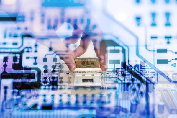 Abstract, elektronik devreler anakart bilgisayar teknoloji arka plan üzerinde yakın çekim. (mantık kurulu, cpu anakart, ana masa, sistem kartına, mobo)