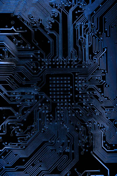 Abstract, Primo piano di circuiti elettronici su Mainboard computer Technology background. (scheda logica, scheda madre cpu, scheda principale, scheda di sistema, mobo ) — Foto Stock