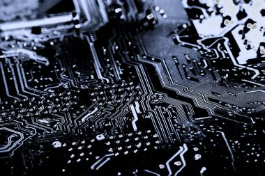 Abstract, elektronik devreler anakart bilgisayar teknoloji arka plan üzerinde yakın çekim. (mantık kurulu, cpu anakart, ana masa, sistem kartına, mobo)