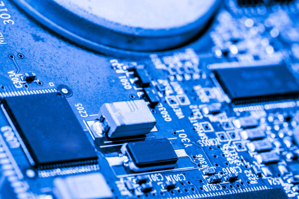 Abstract,close up of Circuits Electronic on Mainboard computer Technology background. (logic board,cpu motherboard,Main board,system board,mobo)