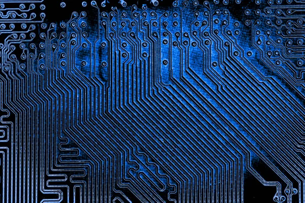 Abstract, Primo piano di circuiti elettronici su Mainboard computer Technology background. (scheda logica, scheda madre cpu, scheda principale, scheda di sistema, mobo ) — Foto Stock