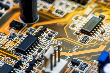 Abstract, elektronik devreler anakart bilgisayar teknoloji arka plan üzerinde yakın çekim. (mantık kurulu, cpu anakart, ana masa, sistem kartına, mobo)