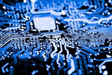 Abstract, elektronik devreler anakart bilgisayar teknoloji arka plan üzerinde yakın çekim. (mantık kurulu, cpu anakart, ana masa, sistem kartına, mobo)