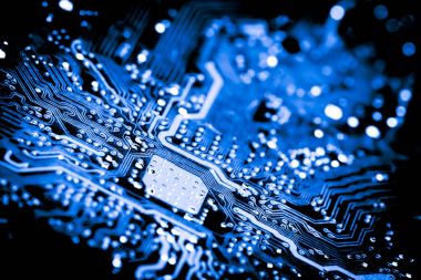 Elektronik devreler anakart bilgisayar teknoloji arka plan üzerinde kapat.