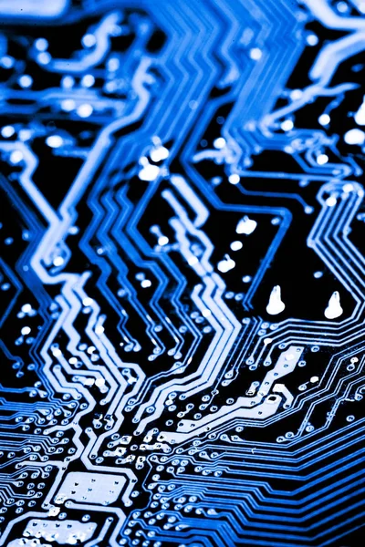 Primo piano di circuiti elettronici su Mainboard computer Technology background . — Foto Stock