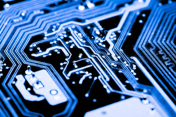 Abstract, close up van elektronische Circuits op moederbord computer technische achtergrond. (printplaat, cpu, Moederbord, Main board, systeemkaart, mobo) — Stockfoto