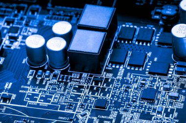 Abstract, elektronik devreler anakart bilgisayar teknoloji arka plan üzerinde yakın çekim. (mantık kurulu, cpu anakart, ana masa, sistem kartına, mobo)