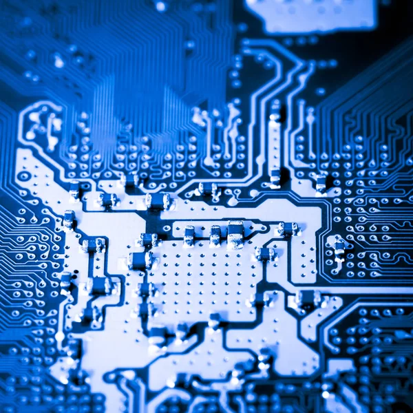 Abstract, close up van elektronische Circuits op moederbord computer technische achtergrond. (printplaat, cpu, Moederbord, Main board, systeemkaart, mobo) — Stockfoto