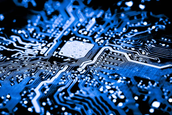 Resumen Primer Plano Mainboard Electrónica Fondo Computadora Placa Lógica Placa —  Fotos de Stock