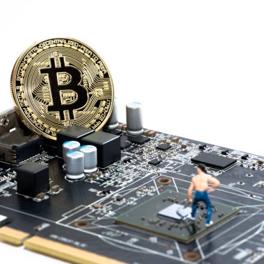 Bitcoin, yakın para incelemesi bağlanmak Internet ağ üzerinde grafik kartı