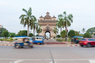 Güzel mimari Patuxay (zafer kapısı) Vientiane, Laos
