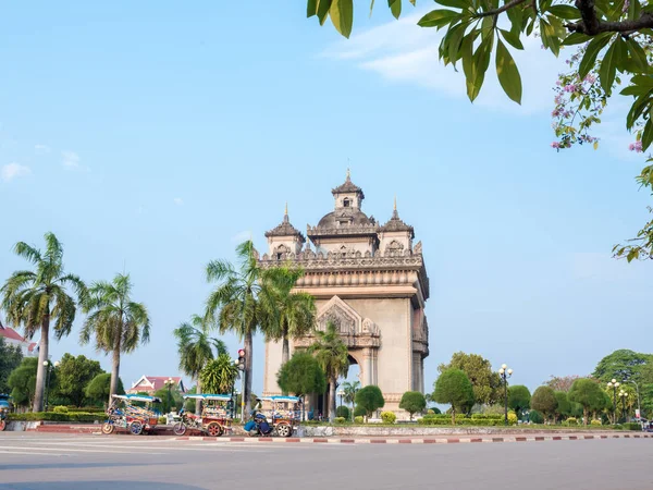 Hermosa Arquitectura Patuxay Puerta Victoria Vientiane Laos — Foto de Stock