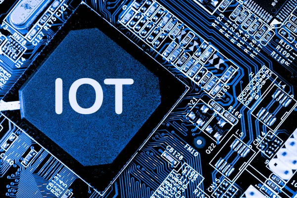 Abstraktní Zblízka Mainboard Elektronické Počítače Pozadí Iot Big Data — Stock fotografie