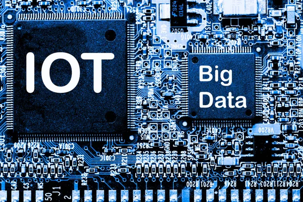 Abstraktní Zblízka Mainboard Elektronické Počítače Pozadí Iot Big Data — Stock fotografie