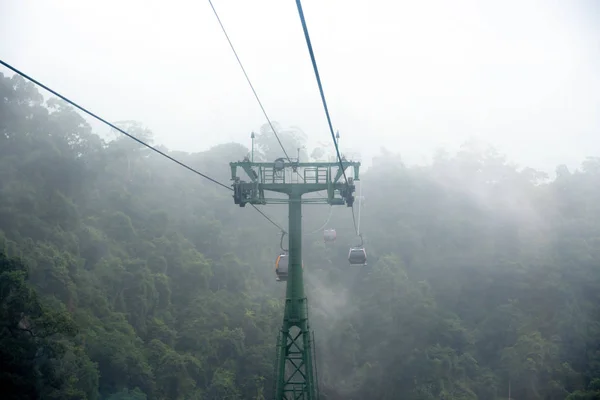 Seilbahn Nebel Schöner Naturlehrpfad Nang Vietnam — Stockfoto