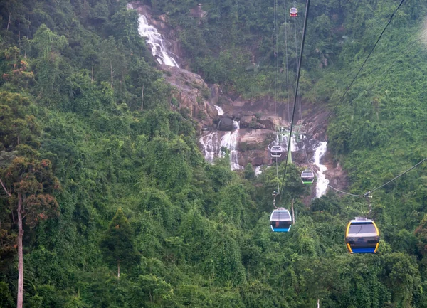 Cable Car Fog Beautiful Nature Trail Nang Vietnam — Stock Photo, Image