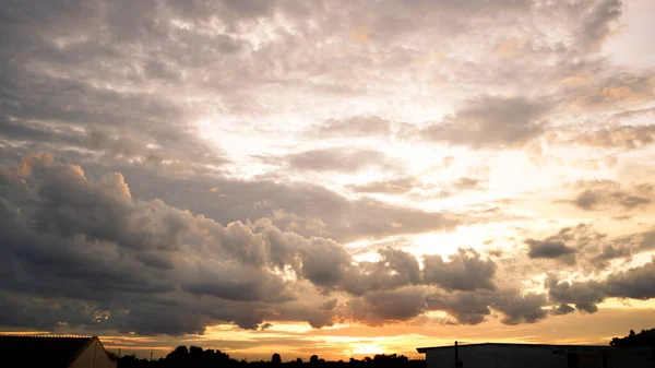 Himmel Sunset Bakgrund Moln Med Bakgrund — Stockfoto