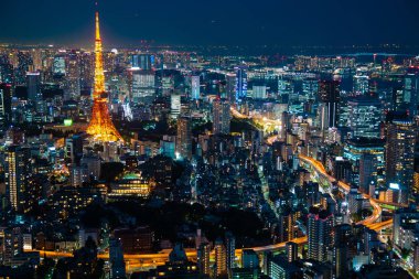 Gece en güzel Viewpoint Tokyo kule, Japonya