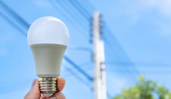 Ahorro Energía Led Bulb Eco Con Medio Ambiente — Foto de Stock