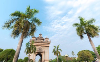 Güzel mimari Patuxay (zafer kapısı) Vientiane, Laos
