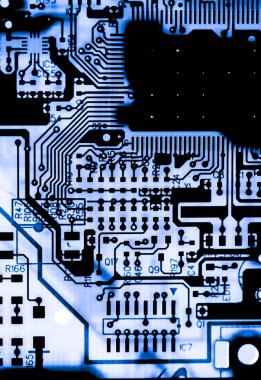 Özet olarak, anakart elektronik arkaplanı kapat. (mantık kartı, Cpu ana kartı, devre, sistem kartı, mobo)