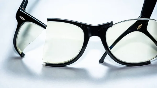 Close Broken Glasses White Background — Stock Photo, Image