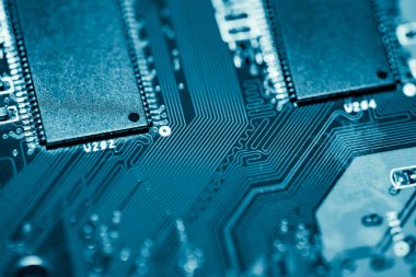 Özet olarak, anakart elektronik arkaplanı kapat. (mantık kartı, Cpu ana kartı, devre, sistem kartı, mobo)