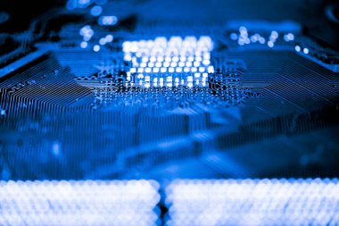 Özet olarak, anakart elektronik arkaplanı kapat. (mantık kartı, Cpu ana kartı, devre, sistem kartı, mobo)