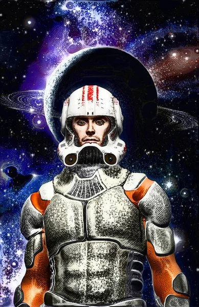 Astronaut space commander pilot painted — Stock Photo, Image