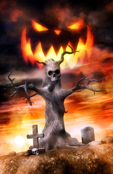 Jack e tombe di Halloween — Foto Stock