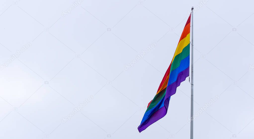 Gay Pride Rainbow Flag in Castro during day