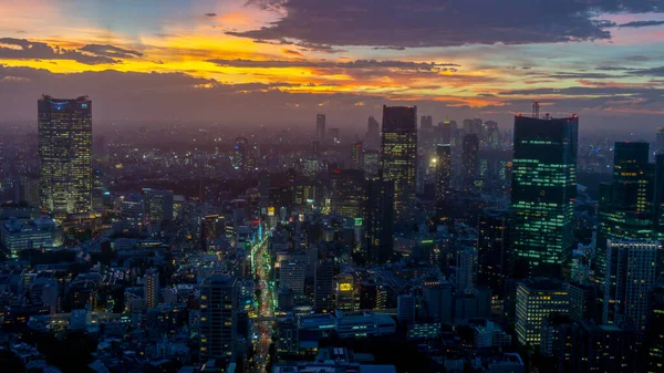 Aerial view of Tokyo at night from Tokyo Tower observation deck — Stock Photo, Image