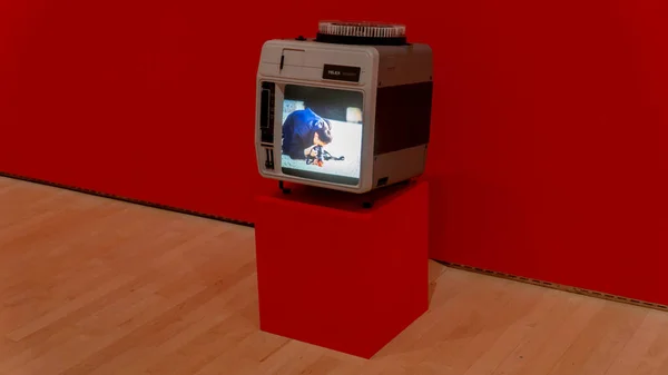 Proyector de diapositivas de télex 35mm con pantalla en el Museo de Artes Modernas de San Francisco — Foto de Stock