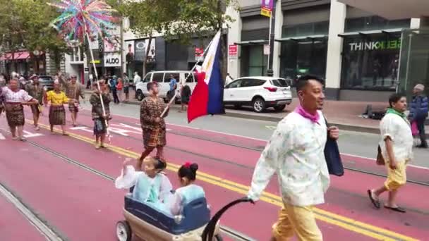 San Francisco Usa August 2019 People Pistahan Parade Festival San — стокове відео