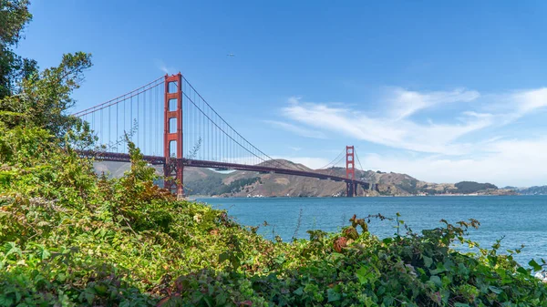 Golden Gate Bridge on a summer day from a distance — Stock Photo, Image