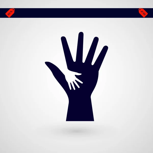 Zorgzame handpictogram — Stockvector