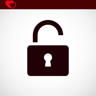 Kilit simgesini açın, vektör