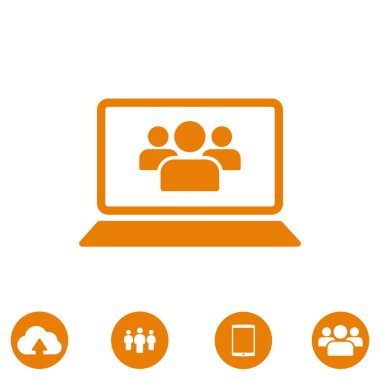 Dizüstü bilgisayar kutsal kişilerin resmi, vektör