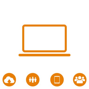 Dizüstü bilgisayar kutsal kişilerin resmi, vektör