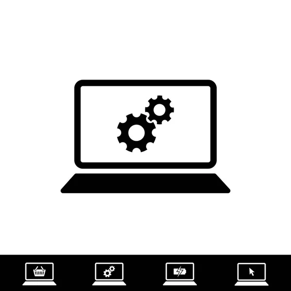 Icono del ordenador portátil, vector — Archivo Imágenes Vectoriales