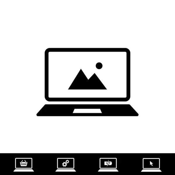 Laptop-Symbol, Vektor — Stockvektor