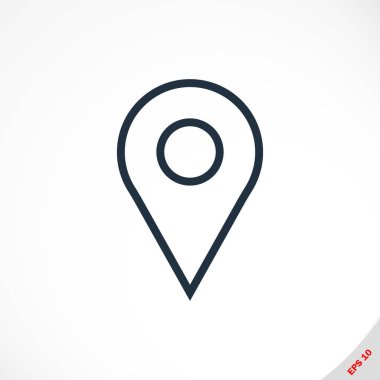 harita işaretçisi düz simgesi 