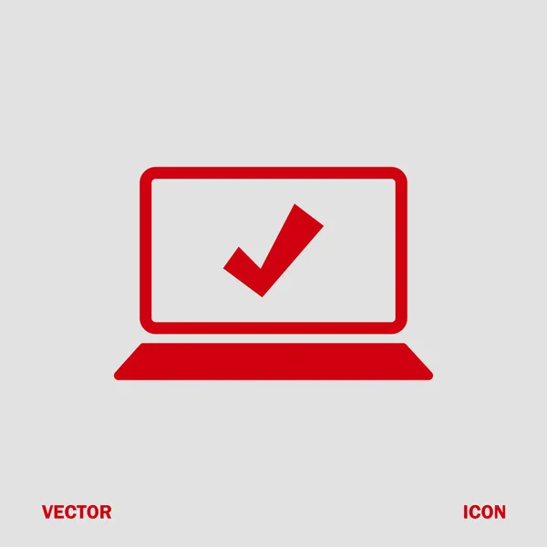 Icône ordinateur portable, vecteur — Image vectorielle