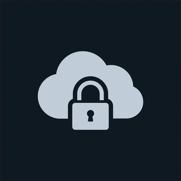 Bloquear icono nube — Vector de stock